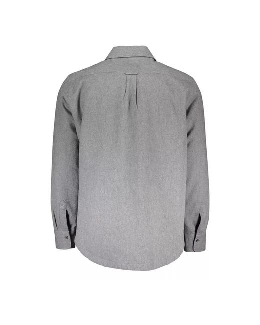 Gant Gepolstertes baumwollhemd mit italienischem kragen in Gray für Herren