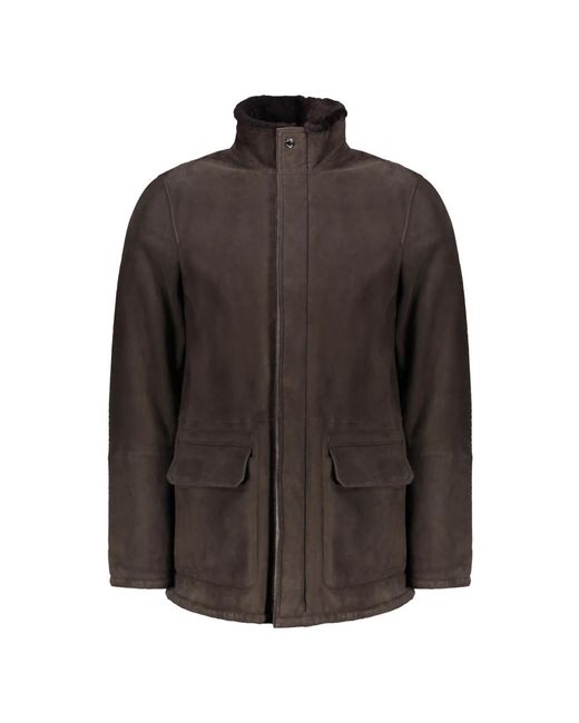 Moorer Jassen ,Bruin ,Shearling Bontjas Met Ritssluiting in het Brown voor heren