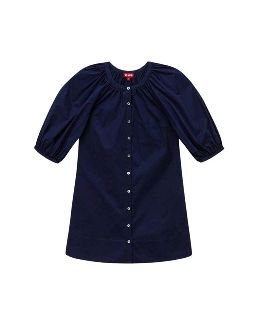 Staud Kleedjes ,Blauw ,Katoen Mini Vincent Dress in het Blue