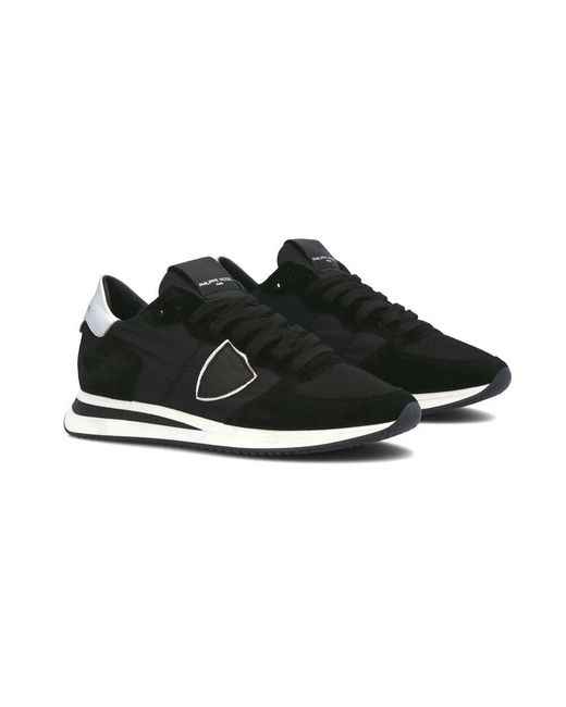 Philippe Model Schoenen ,Zwart ,Nylon Trpx Basic Noir Argent Sneakers in het Black