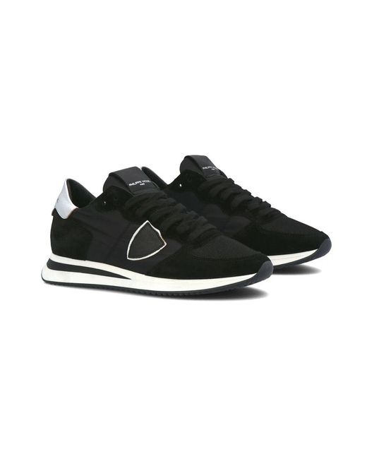 Philippe Model Schoenen ,Zwart ,Nylon Trpx Basic Noir Argent Sneakers in het Black