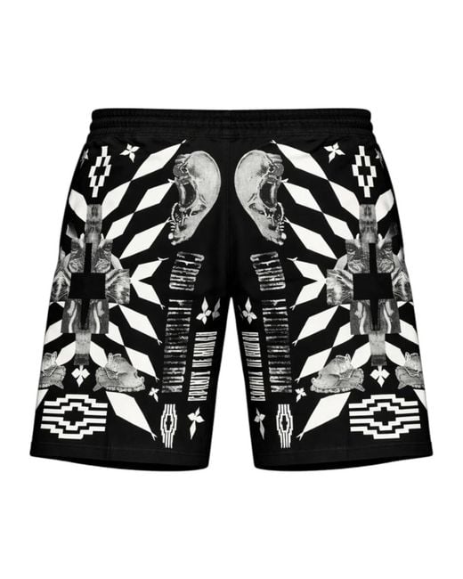Marcelo Burlon Black Casual Shorts for men