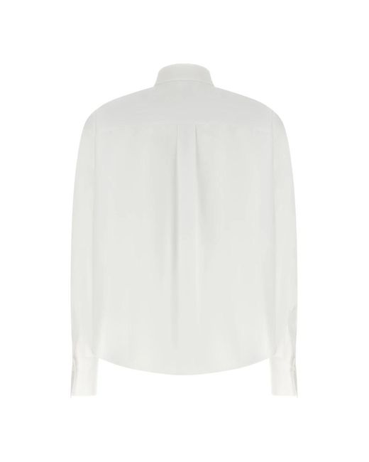 Brunello Cucinelli Monili Kraag Poplin Shirt in het White