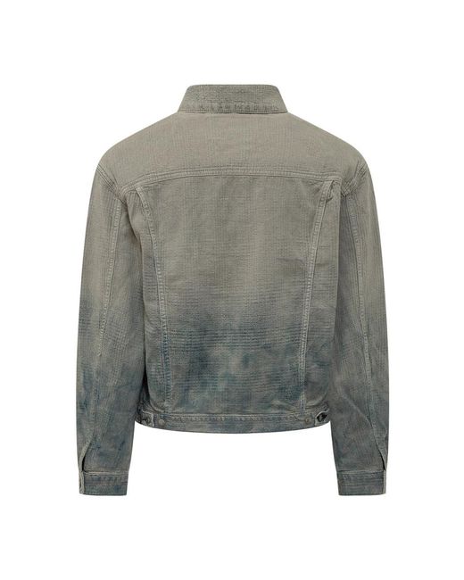 DIESEL Gray Denim Jackets for men