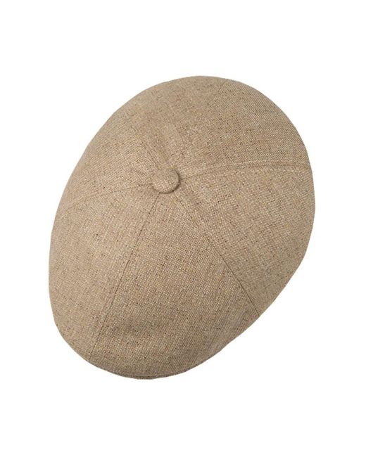 Hatland Chris Silk Flat Cap in het Natural