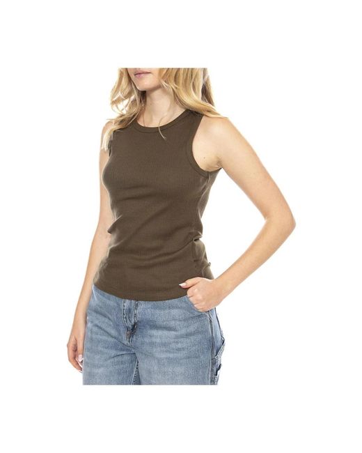 Sleeveless Tops Minimum de color Green