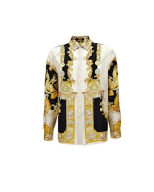 Versace Overhemden ,Veelkleurig ,Coral Theatre Shirt in het Yellow voor heren
