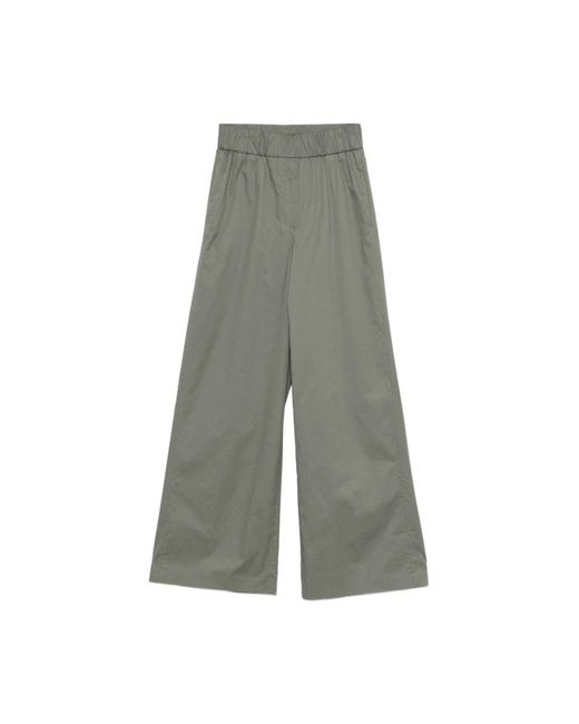 Peserico Gray Wide Trousers