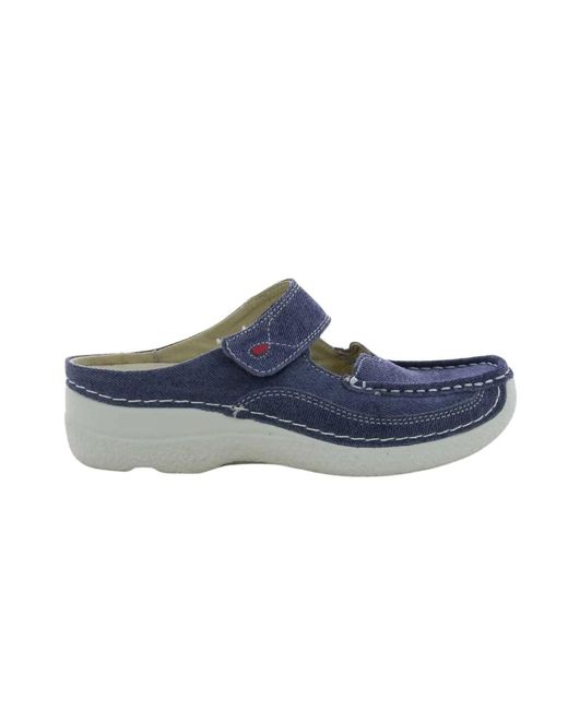 Pantofole roll blu di Wolky in Blue