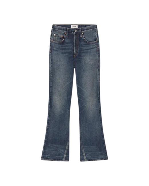 Agolde Jeans ,Zwart ,Katoen Stencil Kick Boot Jeans in het Blue