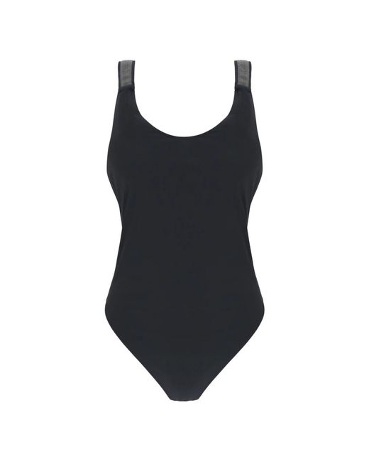 Brunello Cucinelli Badmode ,Zwart ,Zwarte Sea Monokini Met Messing Details in het Black