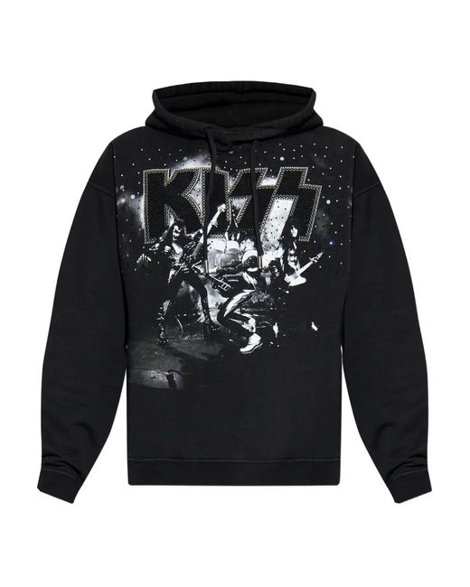 DSquared² Hoodies & Sweatvesten ,Zwart ,Kiss Relax Fit Hoodie in het Black voor heren