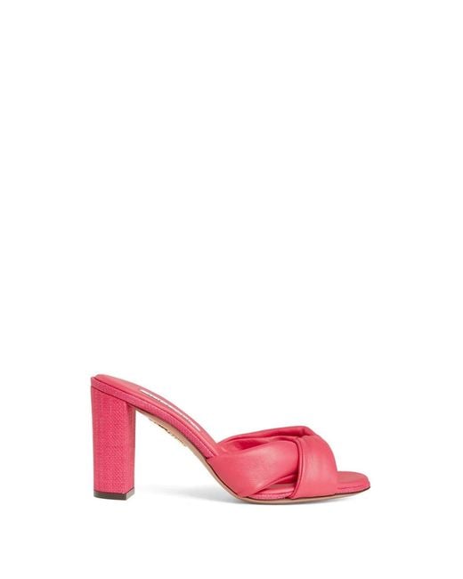 Aquazzura Pink Heeled Mules