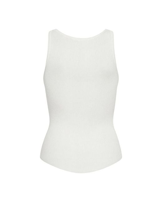 co'couture White Sleeveless Tops