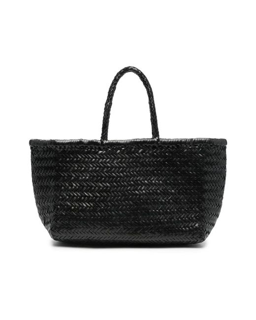 Dragon Diffusion Gevlochten Leren Tote Tas in het Black