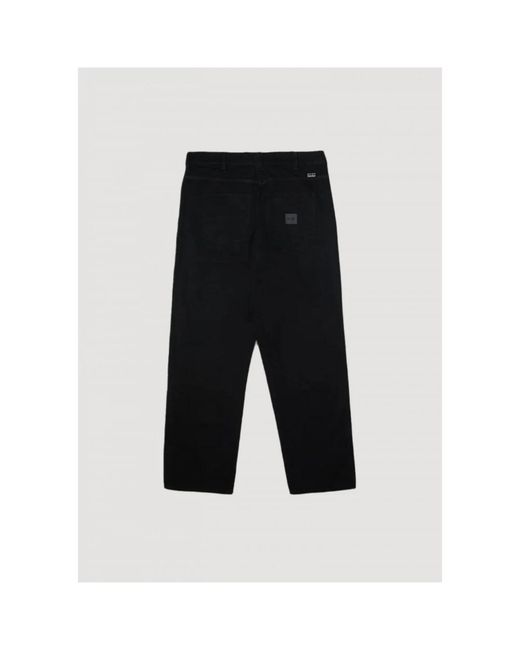 Huf Black Straight Trousers for men