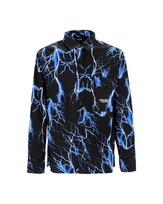 PHOBIA ARCHIVE Blue Casual Shirts for men