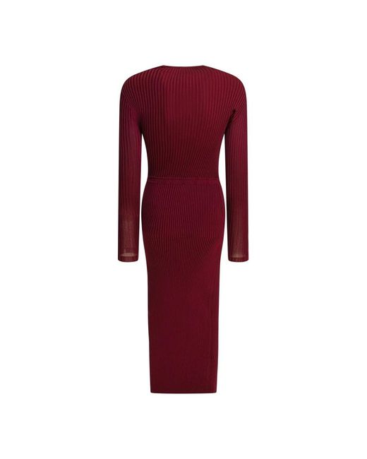 Self-Portrait Knitted Dresses in het Red