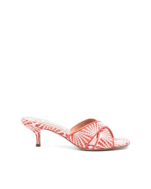Aquazzura Pink Heeled Mules