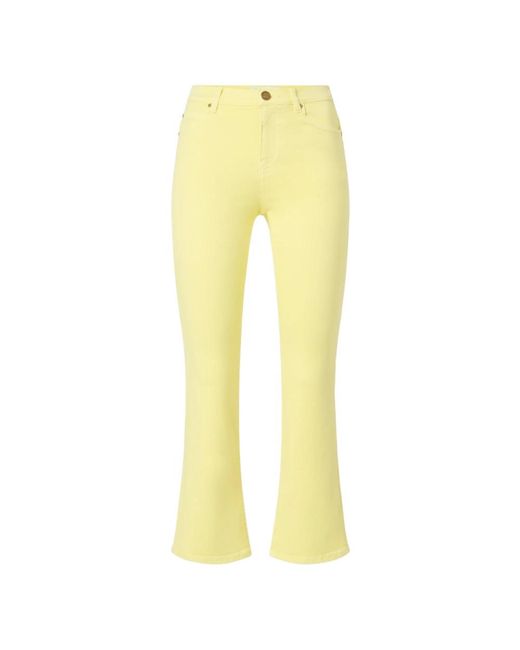 Pinko Yellow Cropped Jeans