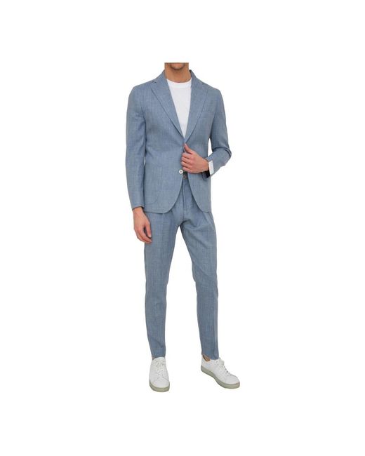 Eleventy Blue Single Breasted Suits for men