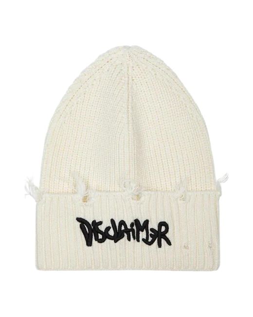 Cappello in tricot di cotone ricamato di DISCLAIMER in Natural