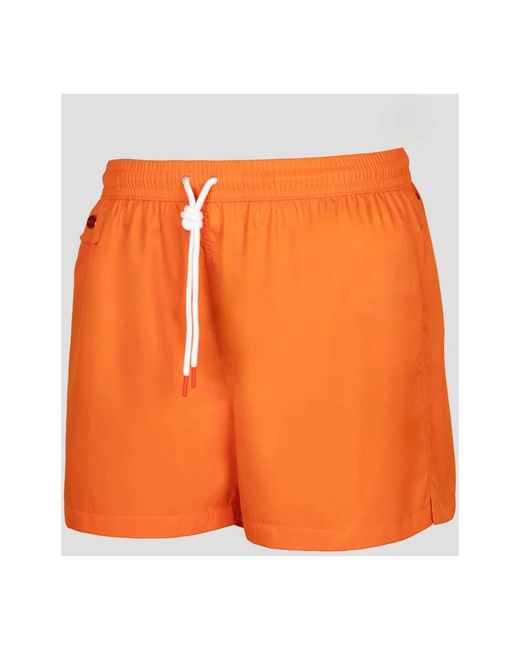 Kiton Badehose Regular Solid in Orange für Herren
