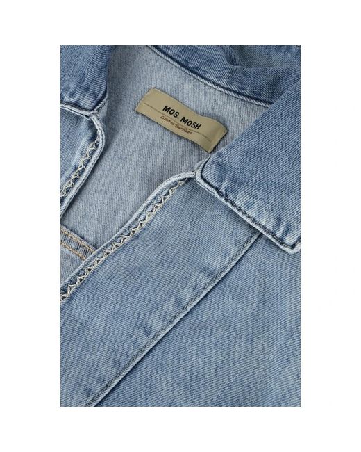 Mos Mosh Overhemden ,Blauw ,Lichtblauwe Merla Blouse Charm in het Blue