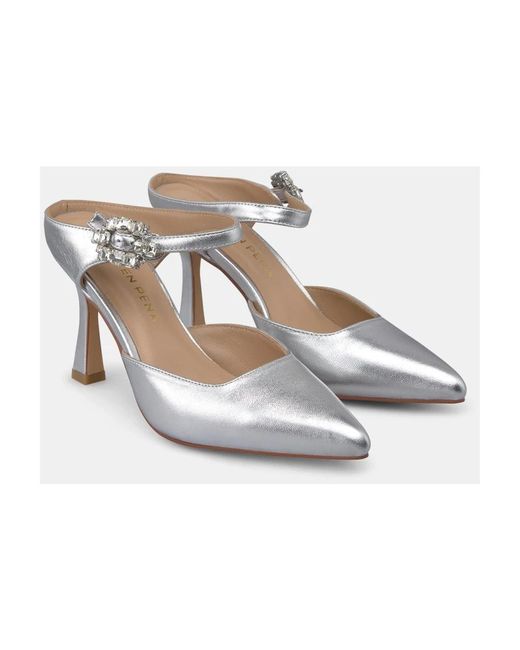 Alma En Pena. Metallic Heeled Mules