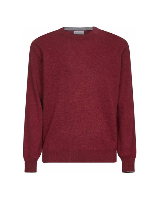 Cashmere Knitwear Brunello Cucinelli de hombre de color Red