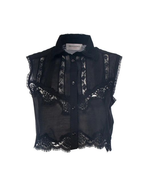 Ermanno Scervino Blue Sleeveless Tops