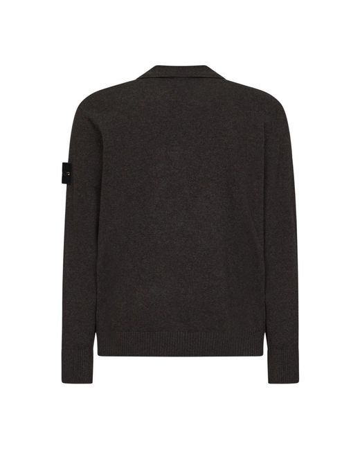 Stone Island Black Round-Neck Knitwear for men