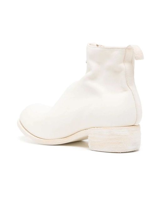 Guidi White Ankle Boots