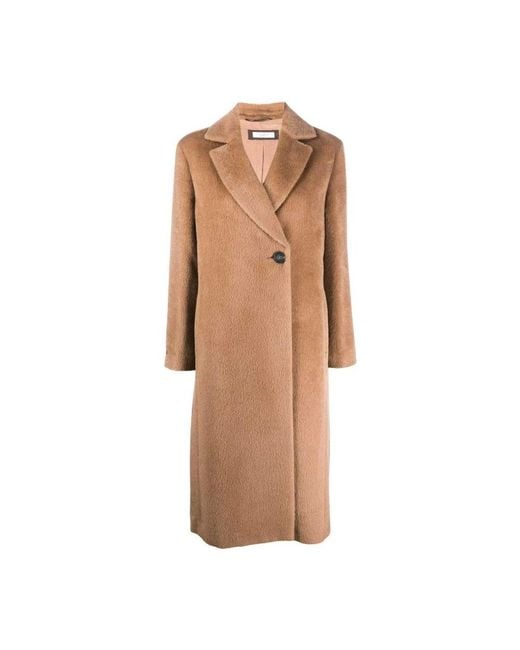 Peserico Brown Single-Breasted Coats