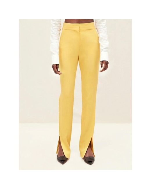 Jacquemus Yellow Gelbe high rise straight leg hose