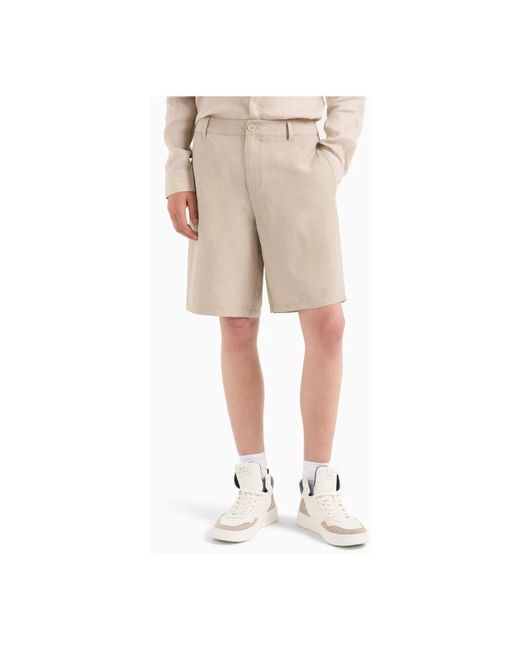 ARMANI EXCHANGE Knielange Shorts Mit Taschen in Natural für Herren