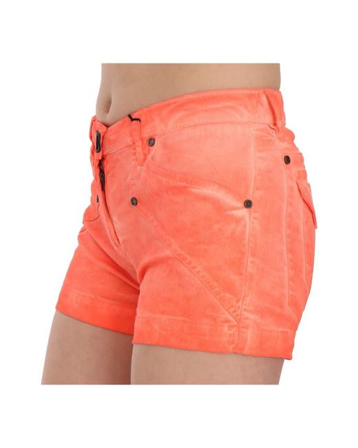Plein Sud Orange Denim Shorts
