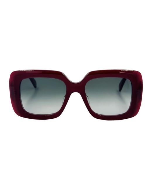 Céline Red Quadratische sonnenbrille, rotes kristall, eine größe