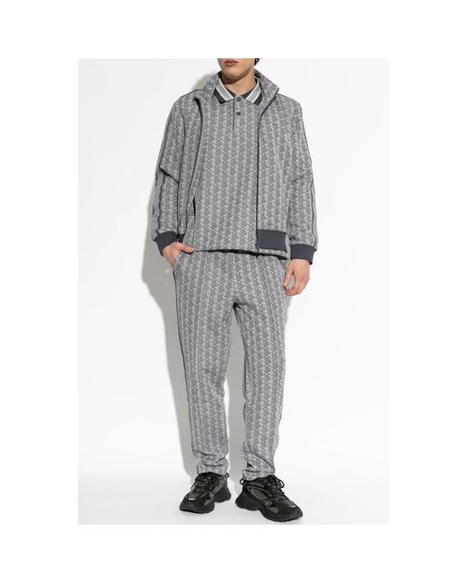 Lacoste Monogram Sweatshirt in het Gray voor heren