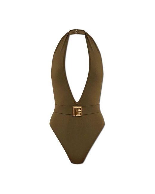 Balmain Green Badeanzug