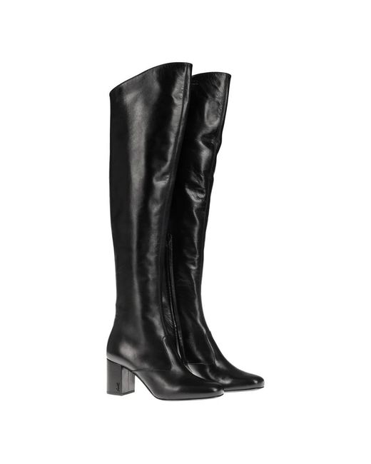 Saint Laurent Black Over-Knee Boots