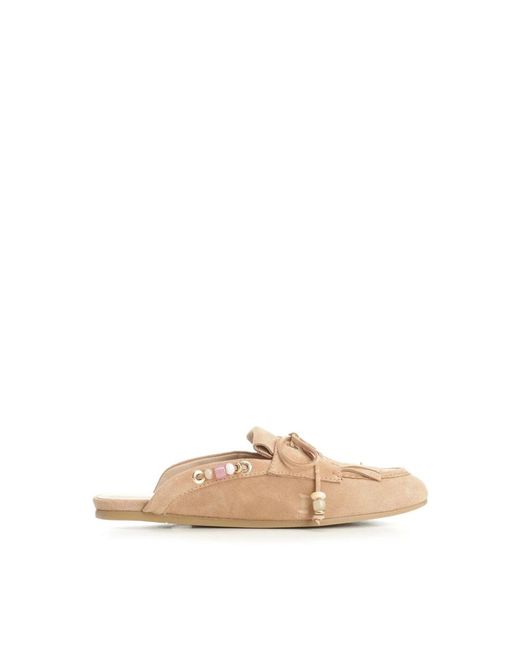 Stuart Weitzman Natural Mules