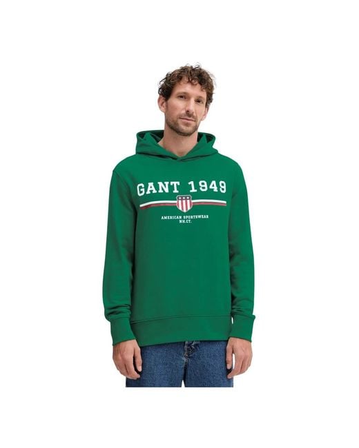 Gant Graphic Hoodie in het Green voor heren