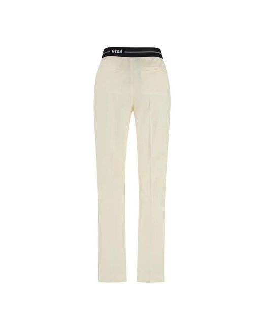 MSGM Elastische Taille Tailored Broek in het Natural
