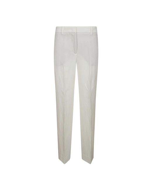 Pantalones blancos de lino de talle alto Incotex de color Gray