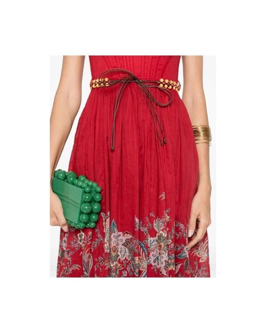 Zimmermann Rhiannon Corset Midi Dress in het Red