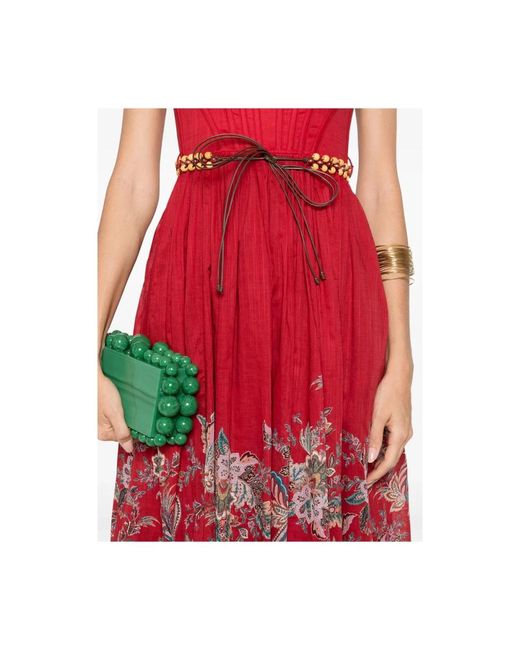 Zimmermann Rhiannon Corset Midi Dress in het Red