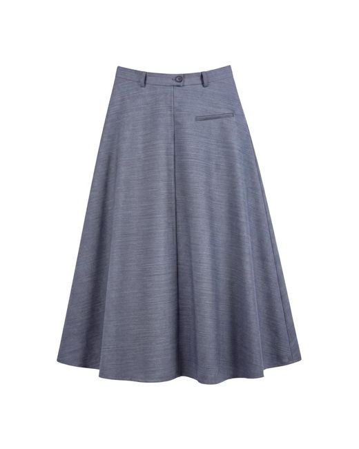 Tela Blue Midi Skirts