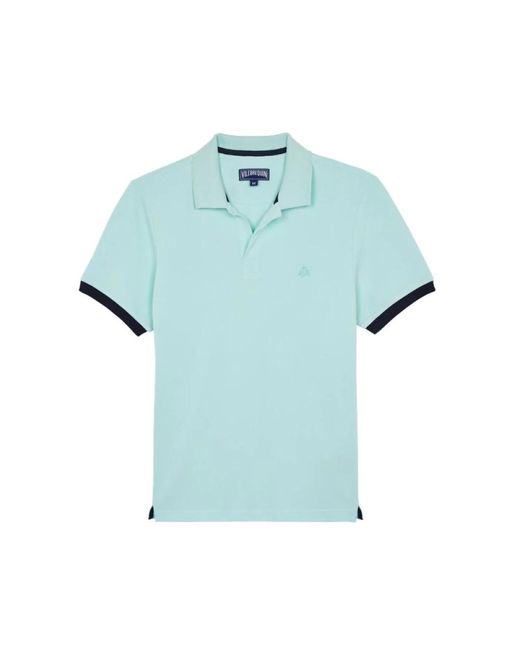 Vilebrequin Solid Polohemd Aus Baumwolle Für Herren in Blue für Herren