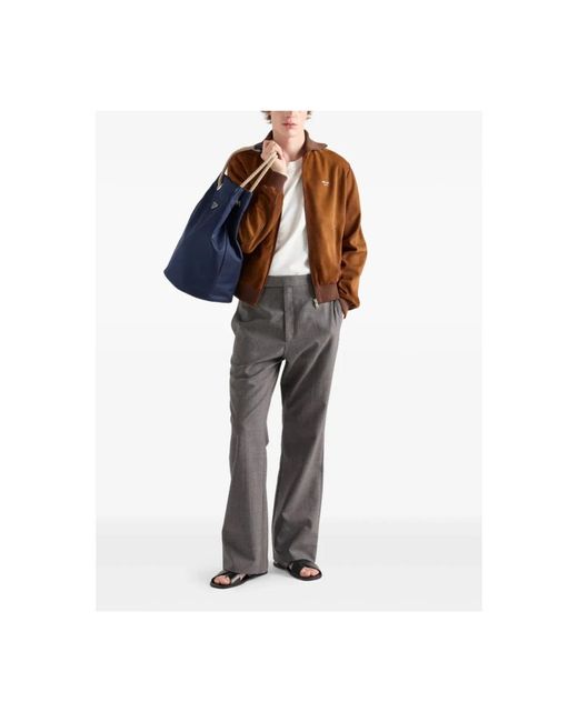 Prada Brown Leather Jackets for men